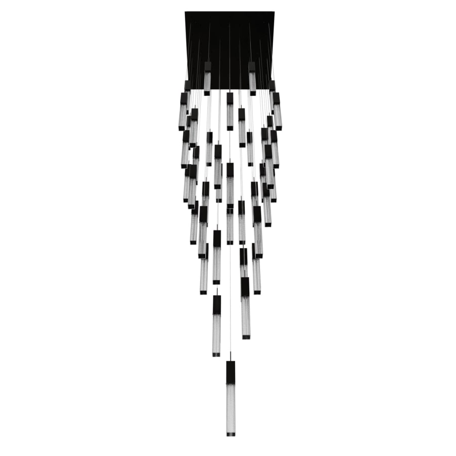 Avenue Lighting Boa 41 Light 35" Wide LED Crystal Multi Light Pendant with Rock-Studded Glass Shades