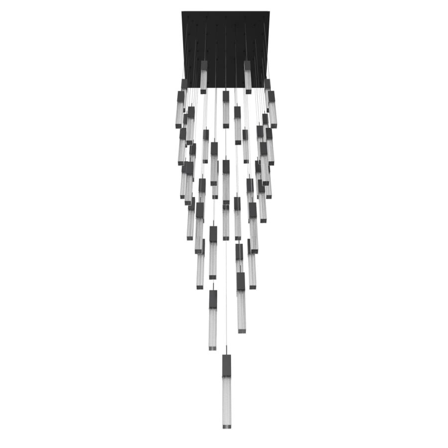 Avenue Lighting Boa 41 Light 35" Wide LED Crystal Multi Light Pendant with Rock-Studded Glass Shades