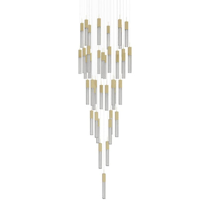 Avenue Lighting Boa 41 Light 35" Wide LED Crystal Multi Light Pendant with Rock-Studded Glass Shades
