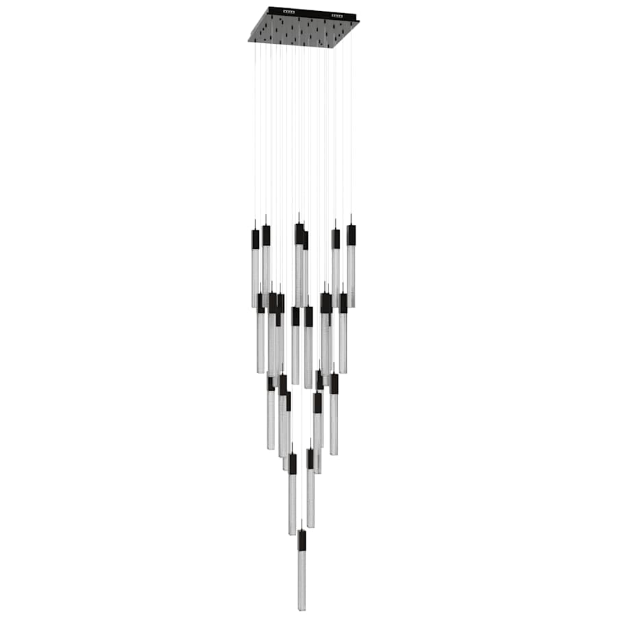 Avenue Lighting Boa 25 Light 28" Wide LED Crystal Multi Light Pendant with Rock-Studded Glass Shades