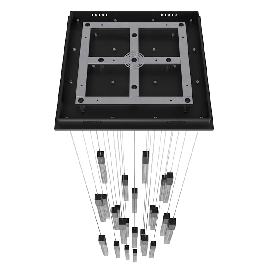 Avenue Lighting Boa 25 Light 28" Wide LED Crystal Multi Light Pendant with Rock-Studded Glass Shades