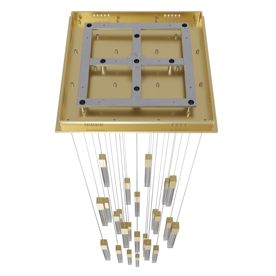 Avenue Lighting Boa 25 Light 28" Wide LED Crystal Multi Light Pendant with Rock-Studded Glass Shades