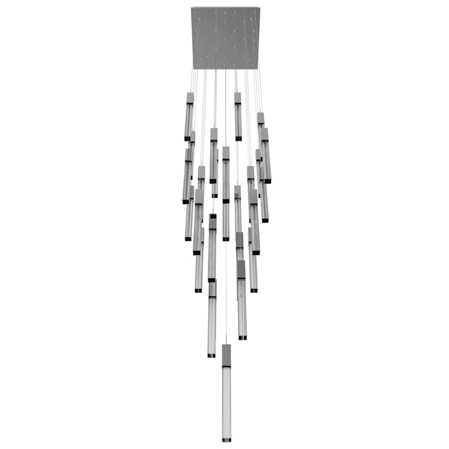 Avenue Lighting Boa 25 Light 28" Wide LED Crystal Multi Light Pendant with Rock-Studded Glass Shades