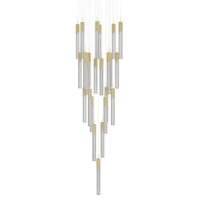 Avenue Lighting Boa 25 Light 28" Wide LED Crystal Multi Light Pendant with Rock-Studded Glass Shades