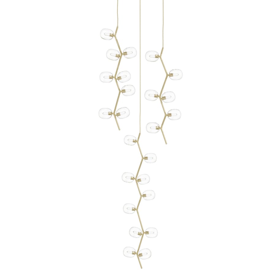 Avenue Lighting Hampton 24 Light 26" Wide Abstract Multi Light Pendant with Hand-Blown Glass Shades