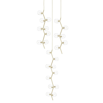 Avenue Lighting Hampton 24 Light 26" Wide Abstract Multi Light Pendant with Hand-Blown Glass Shades