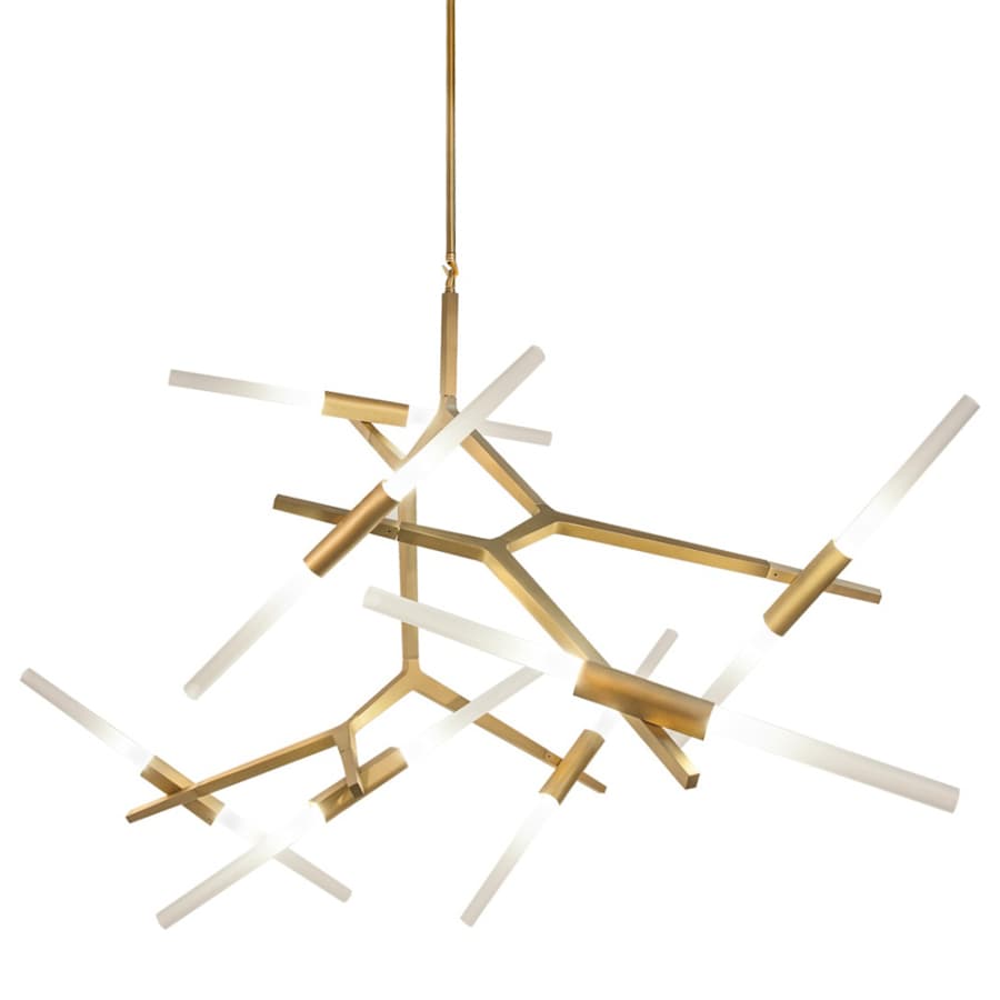 Avenue Lighting San Vicente Blvd. 14 Light 66" Wide LED Abstract Chandelier with Frosted Glass Shades
