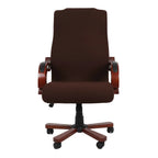 side view of one piece office chair cover with elastic fit