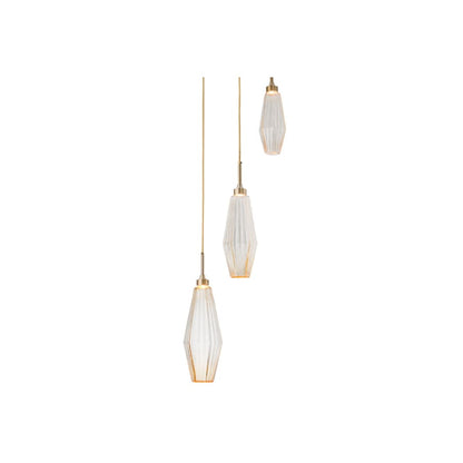 Hammerton Studio Aalto 38" Wide Artisan Crafted Geometric Optic Glass Starburst Chandelier
