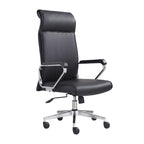 back view of black office computer chair with clean modern appearance
