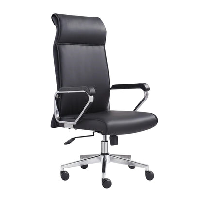 back view of black office computer chair with clean modern appearance