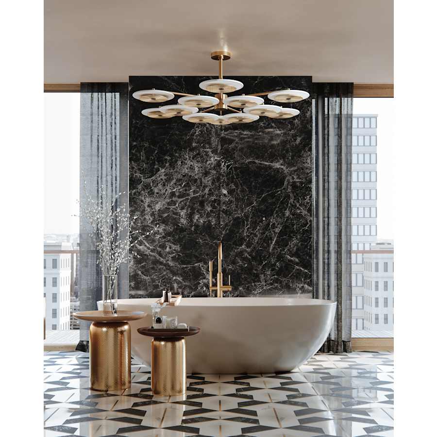 Corbett Lighting Topaz 13 Light 57" Wide LED Semi-Flush Ceiling Fixture