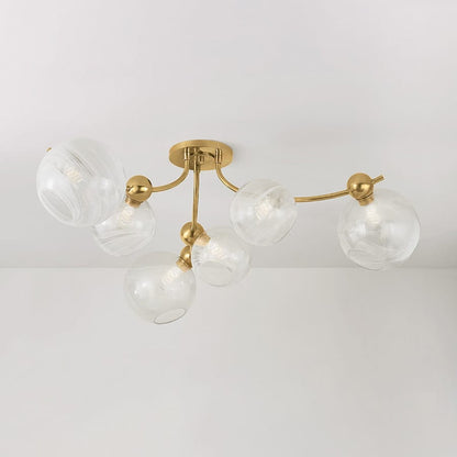 Corbett Lighting Astraia 6 Light 54" Wide Semi-Flush Ceiling Fixture