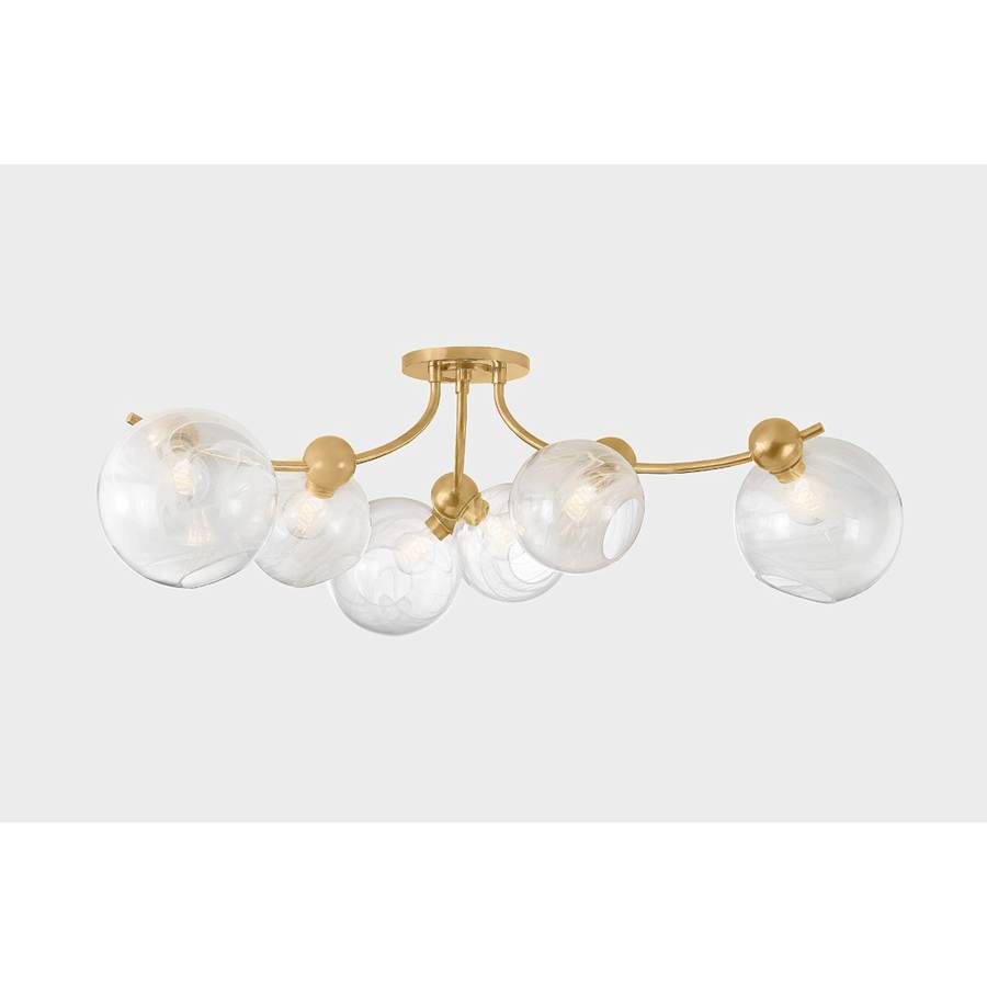 Corbett Lighting Astraia 6 Light 54" Wide Semi-Flush Ceiling Fixture
