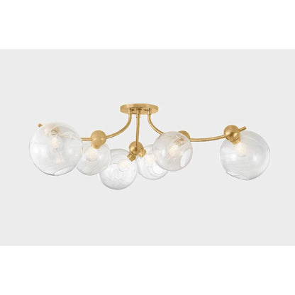 Corbett Lighting Astraia 6 Light 54" Wide Semi-Flush Ceiling Fixture