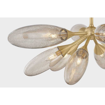 Corbett Lighting Cordoba 12 Light 40" Wide Semi-Flush Ceiling Fixture with Seedy Light Bronze Glass Shades