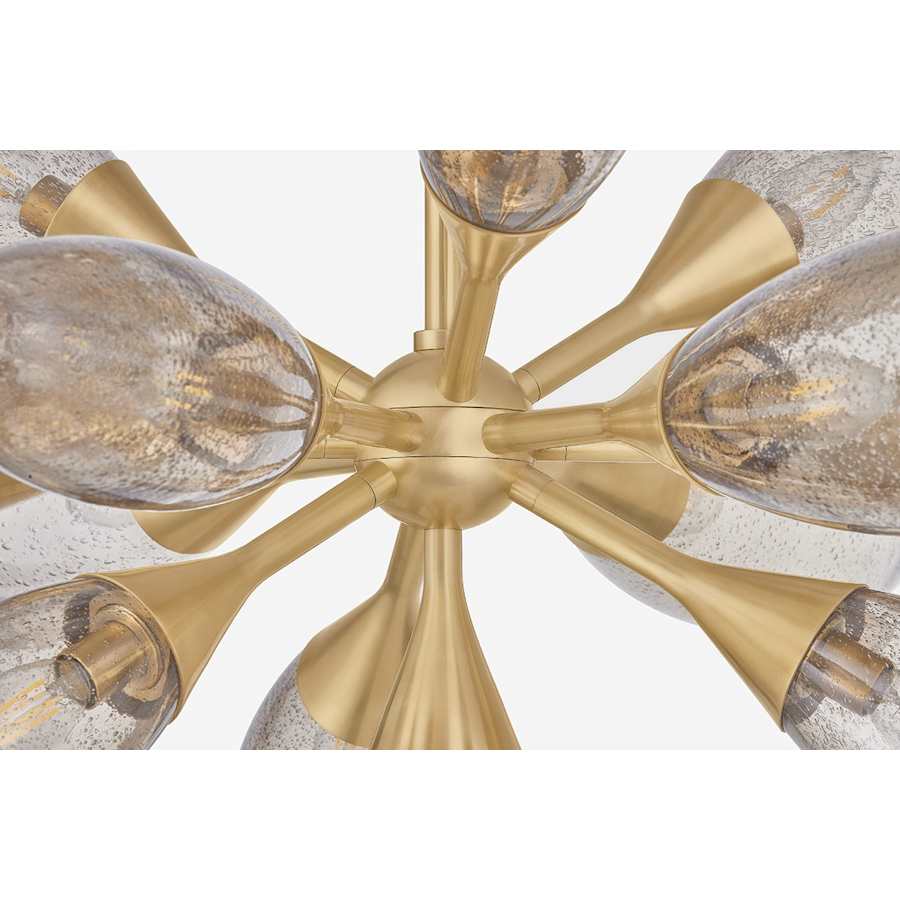 Corbett Lighting Cordoba 13 Light 40" Wide Sputnik Chandelier with Seedy Light Bronze Glass Shades