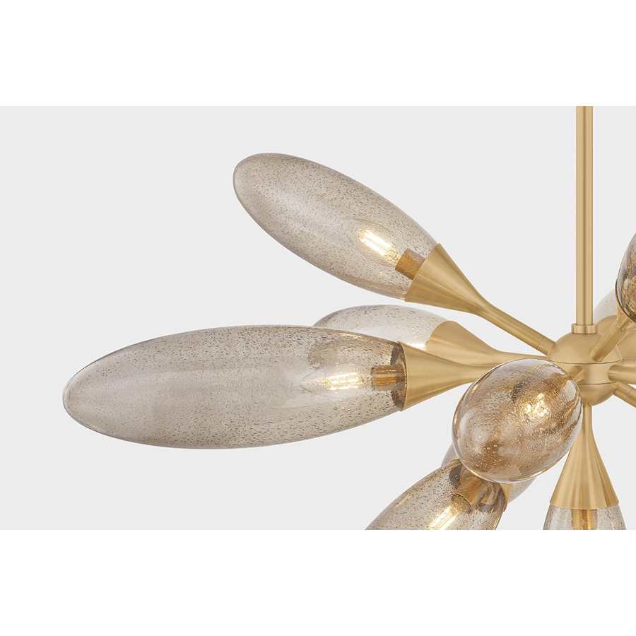 Corbett Lighting Cordoba 13 Light 40" Wide Sputnik Chandelier with Seedy Light Bronze Glass Shades