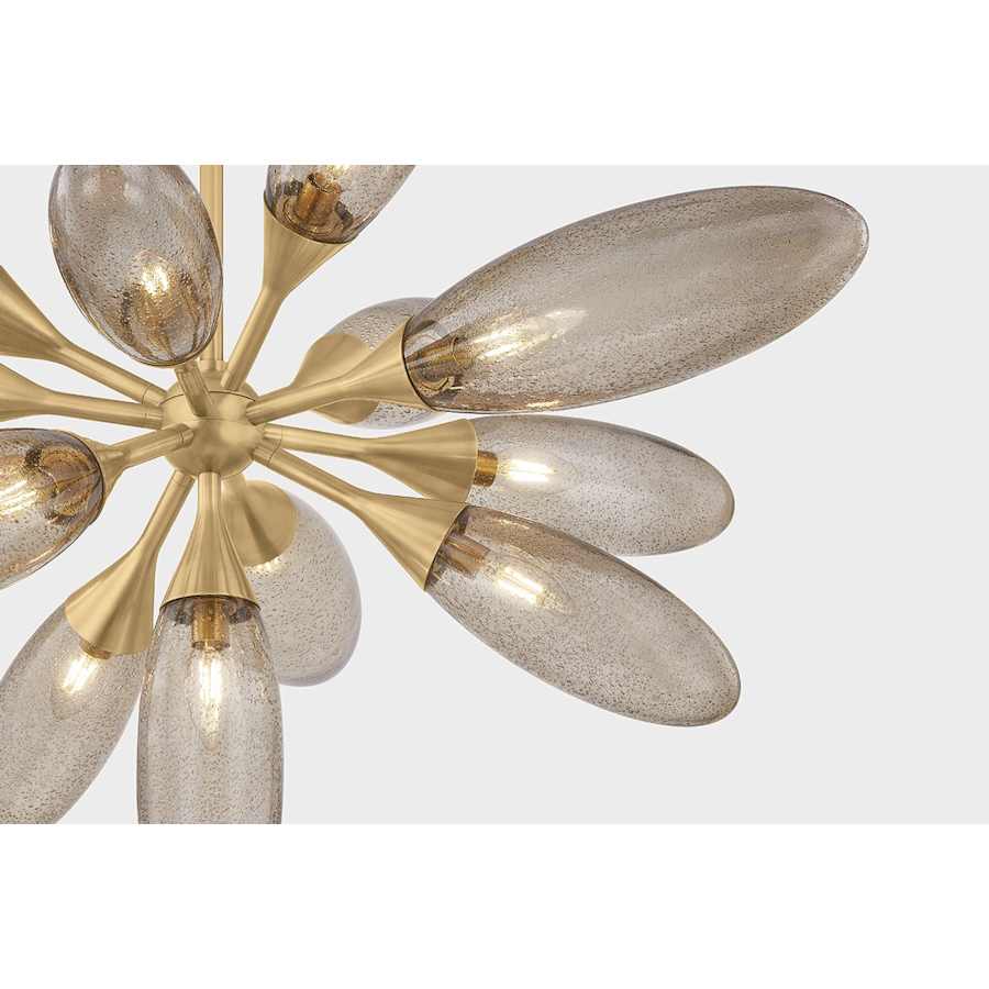 Corbett Lighting Cordoba 13 Light 40" Wide Sputnik Chandelier with Seedy Light Bronze Glass Shades