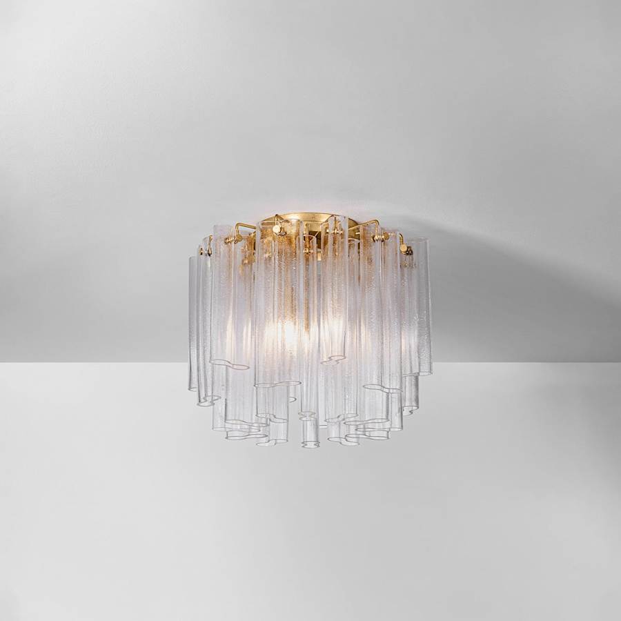 Corbett Lighting Varenna 3 Light 20" Wide Semi-Flush Waterfall Ceiling Fixture with Piastra Glass Shades