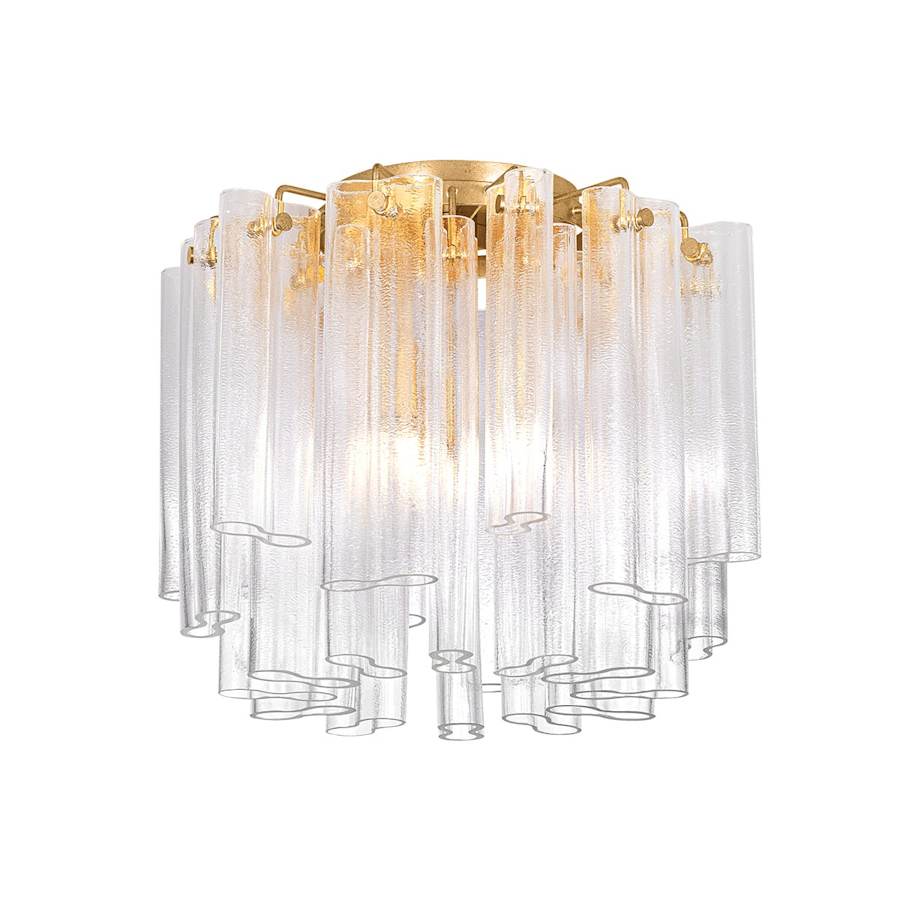 Corbett Lighting Varenna 3 Light 20" Wide Semi-Flush Waterfall Ceiling Fixture with Piastra Glass Shades