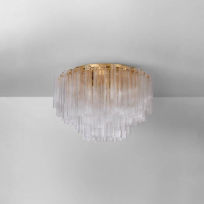 Corbett Lighting Varenna 15 Light 34" Wide Semi-Flush Waterfall Ceiling Fixture with Piastra Glass Shades