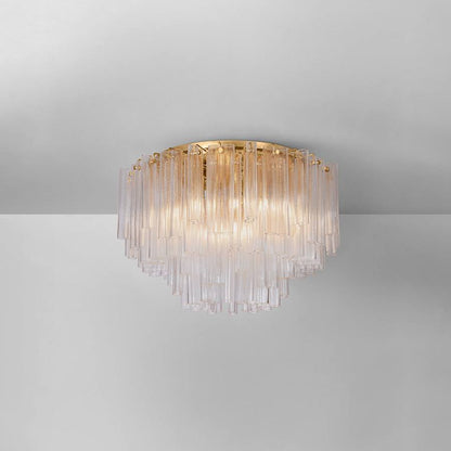 Corbett Lighting Varenna 15 Light 34" Wide Semi-Flush Waterfall Ceiling Fixture with Piastra Glass Shades