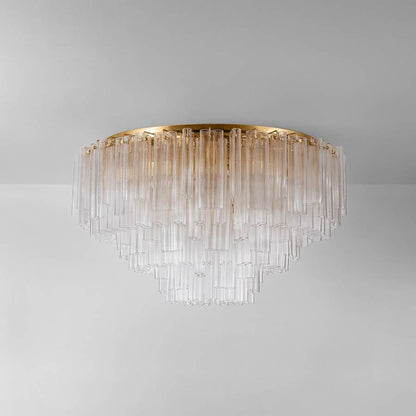 Corbett Lighting Varenna 39 Light 48" Wide Semi-Flush Waterfall Ceiling Fixture with Piastra Glass Shades