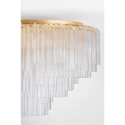 Corbett Lighting Varenna 39 Light 48" Wide Semi-Flush Waterfall Ceiling Fixture with Piastra Glass Shades