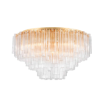 Corbett Lighting Varenna 39 Light 48" Wide Semi-Flush Waterfall Ceiling Fixture with Piastra Glass Shades
