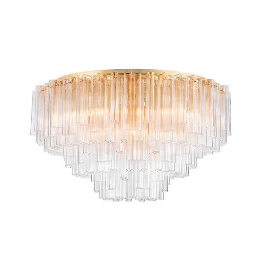 Corbett Lighting Varenna 39 Light 48" Wide Semi-Flush Waterfall Ceiling Fixture with Piastra Glass Shades