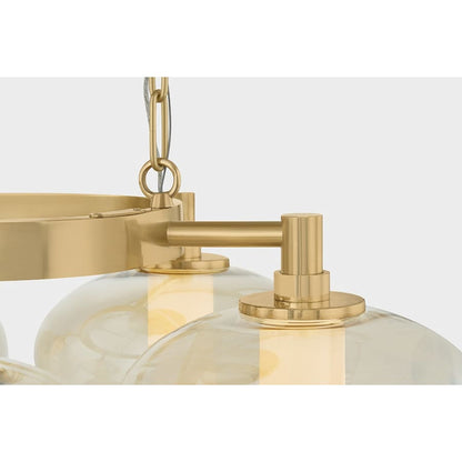 Corbett Lighting Toulouse 31" Wide LED Abstract Chandelier with Light Bronze Glass Shades