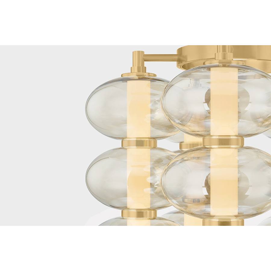 Corbett Lighting Toulouse 31" Wide LED Abstract Chandelier with Light Bronze Glass Shades
