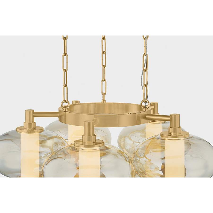 Corbett Lighting Toulouse 31" Wide LED Abstract Chandelier with Light Bronze Glass Shades