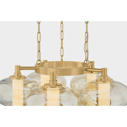 Corbett Lighting Toulouse 31" Wide LED Abstract Chandelier with Light Bronze Glass Shades