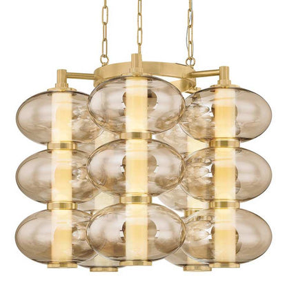 Corbett Lighting Toulouse 31" Wide LED Abstract Chandelier with Light Bronze Glass Shades