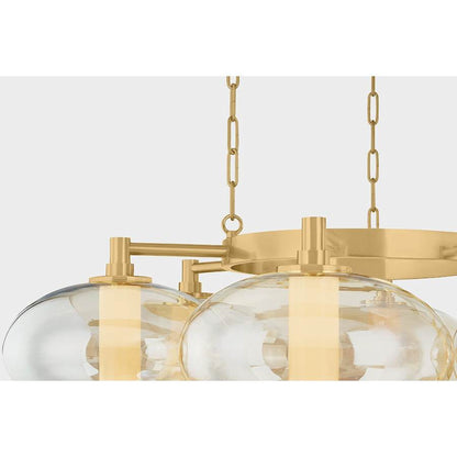 Corbett Lighting Toulouse 42" Wide LED Abstract Chandelier with Light Bronze Glass Shades