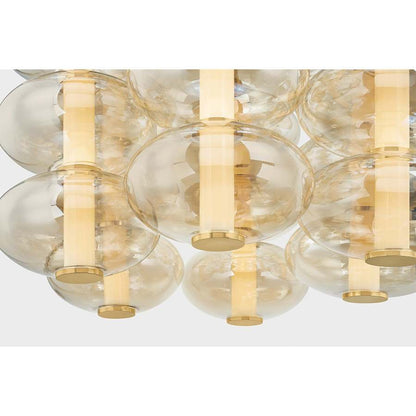 Corbett Lighting Toulouse 42" Wide LED Abstract Chandelier with Light Bronze Glass Shades