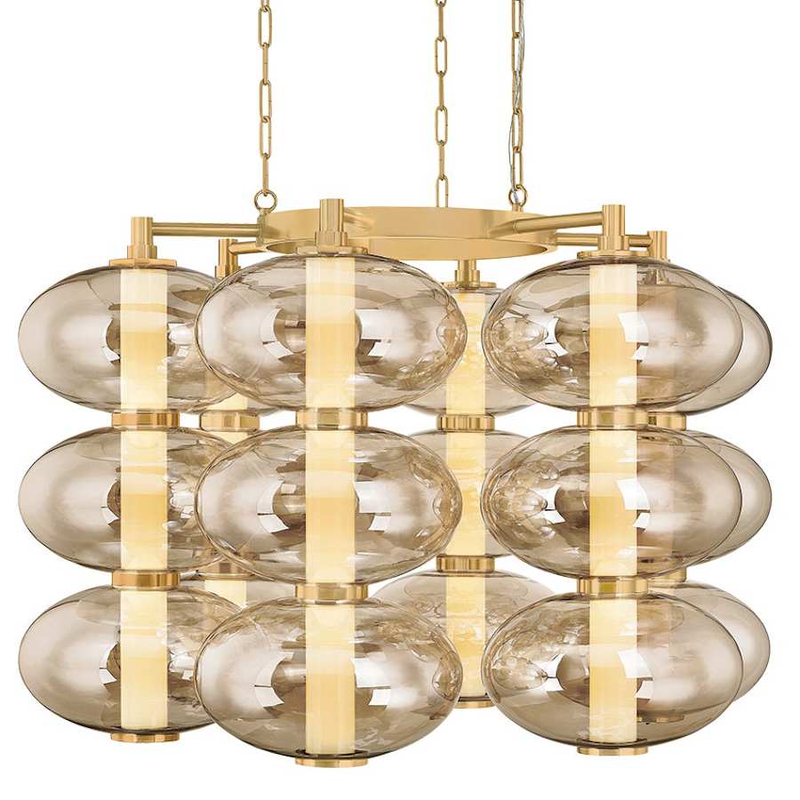 Corbett Lighting Toulouse 42" Wide LED Abstract Chandelier with Light Bronze Glass Shades