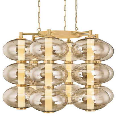 Corbett Lighting Toulouse 42" Wide LED Abstract Chandelier with Light Bronze Glass Shades