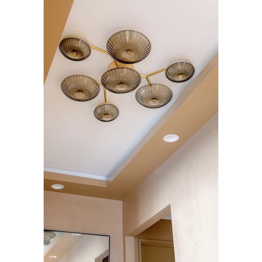 Corbett Lighting Birmingham 41" Wide LED Semi-Flush Ceiling Fixture with Piastra Glass Shades