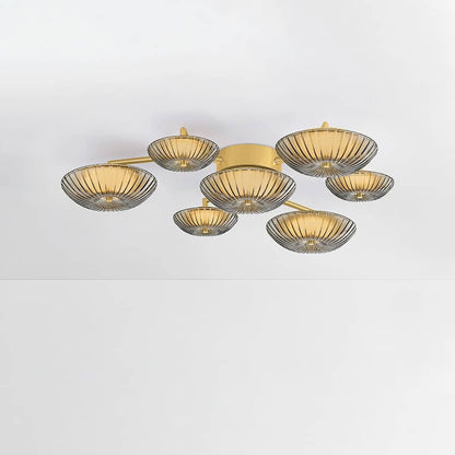 Corbett Lighting Birmingham 41" Wide LED Semi-Flush Ceiling Fixture with Piastra Glass Shades