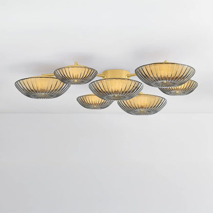 Corbett Lighting Birmingham 52" Wide LED Semi-Flush Ceiling Fixture with Piastra Glass Shades