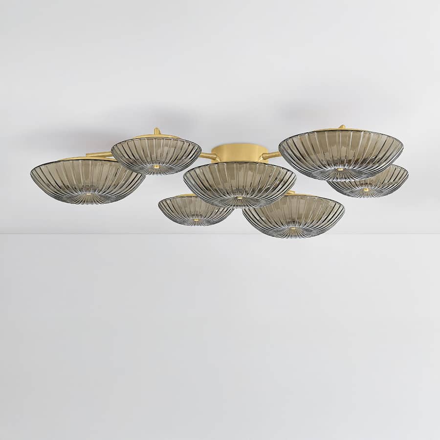 Corbett Lighting Birmingham 52" Wide LED Semi-Flush Ceiling Fixture with Piastra Glass Shades