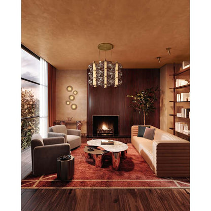 Corbett Lighting Birmingham 52" Wide LED Semi-Flush Ceiling Fixture with Piastra Glass Shades