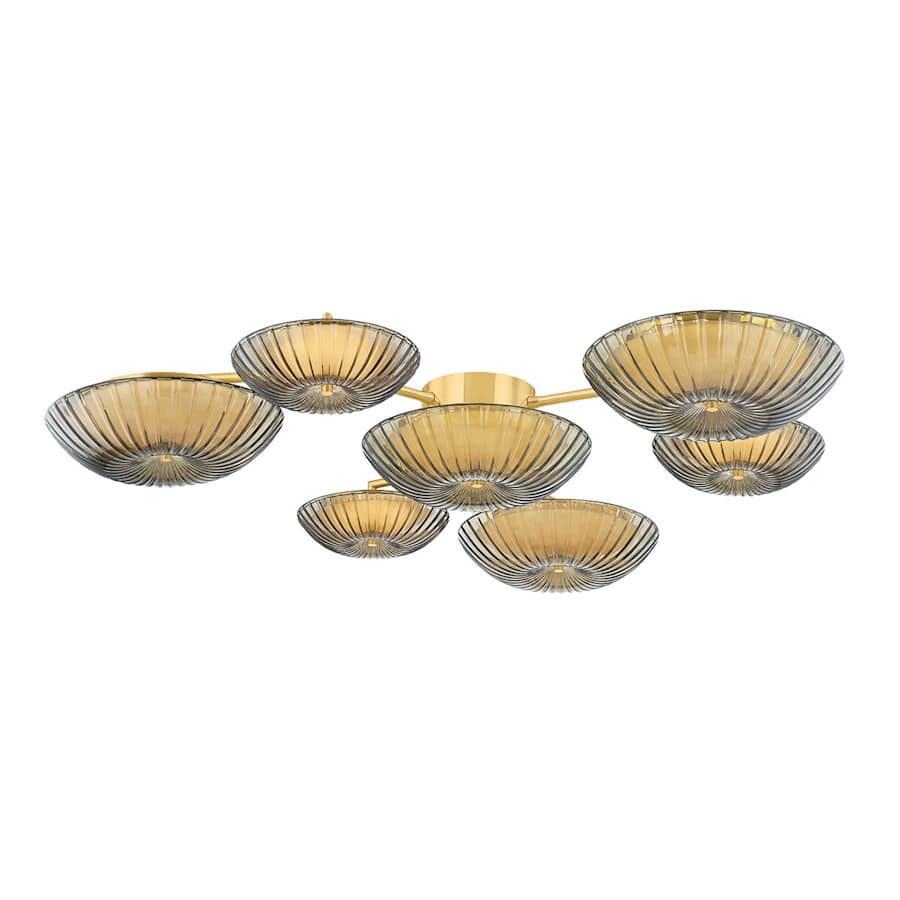 Corbett Lighting Birmingham 52" Wide LED Semi-Flush Ceiling Fixture with Piastra Glass Shades