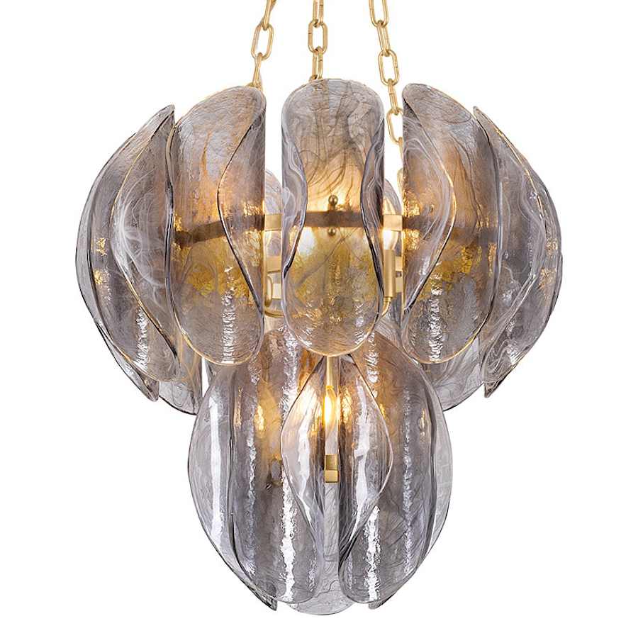 Corbett Lighting Anatase 5 Light 24" Wide Waterfall Chandelier with Remolino Blanco Glass Shades
