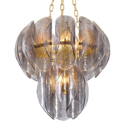 Corbett Lighting Anatase 5 Light 24" Wide Waterfall Chandelier with Remolino Blanco Glass Shades