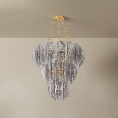 Corbett Lighting Anatase 10 Light 34" Wide Waterfall Chandelier with Remolino Blanco Glass Shades