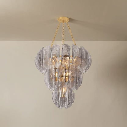 Corbett Lighting Anatase 10 Light 34" Wide Waterfall Chandelier with Remolino Blanco Glass Shades